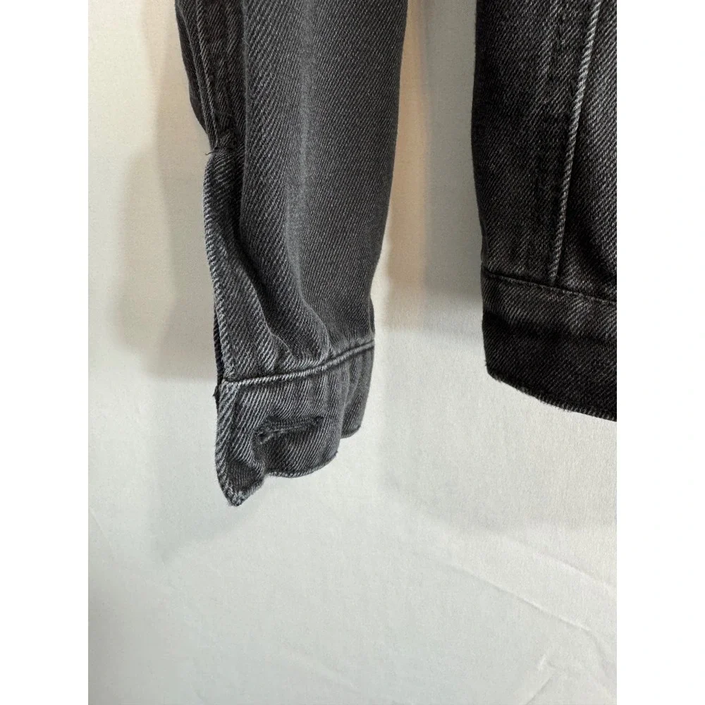 Franki by Francesca's Girls Washed Black‎ Distressed Denim Jacket Size 7 Cropped